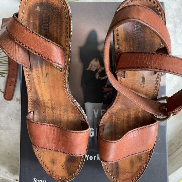 Miu Miu Leather & Toile Wedge - Picture 3 of 4